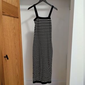 Black & White Striped Tank Maxi Dress